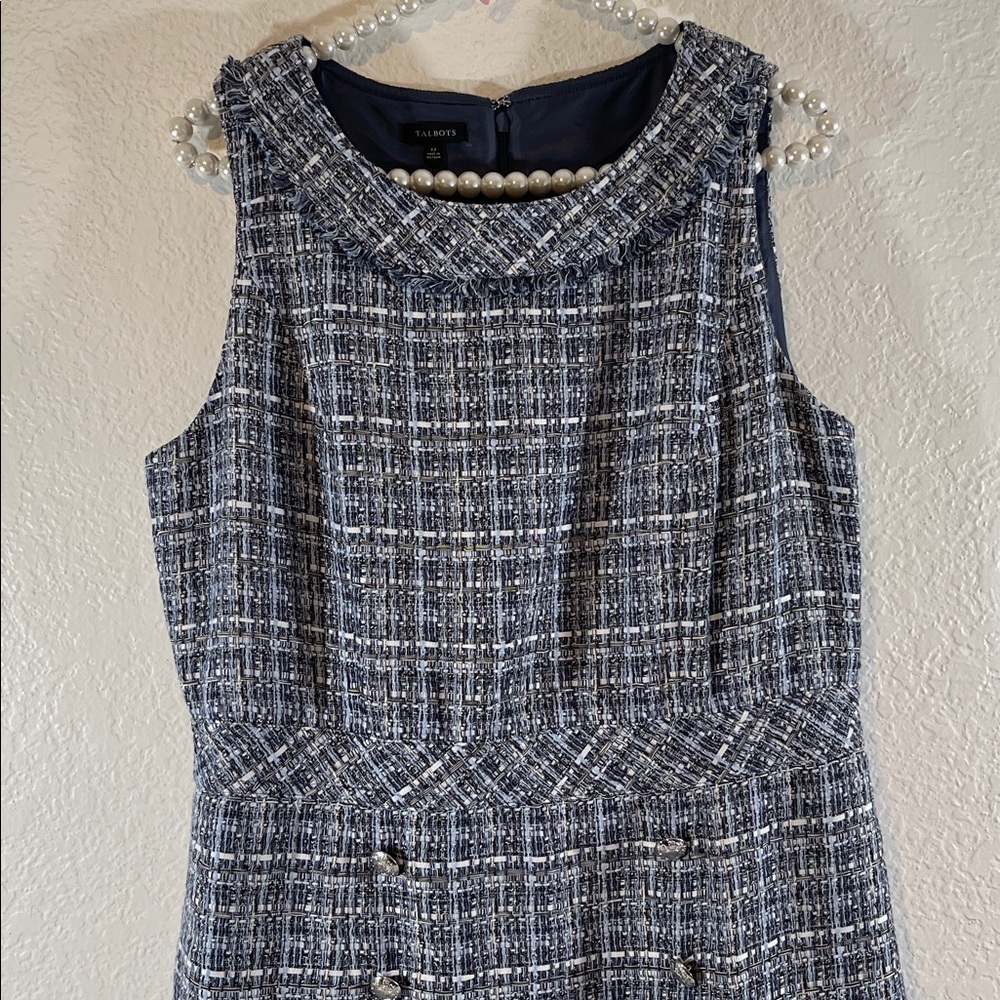 TALBOTS AMERICANA TWEED SHIFT DRESS Size 12 NEW - Picture 3 of 11